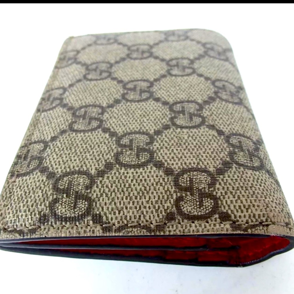 Authentic GUCCI 476050.1147 GG Supreme Cherry wallet PVC/leather MINT - Picture 8 of 13